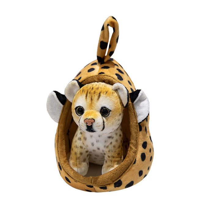 Plüsch Tiger Peekaboo Nest Komforter Spielzeug mit Kapuzen-Tasche und abnehmbarem Cub Karnz