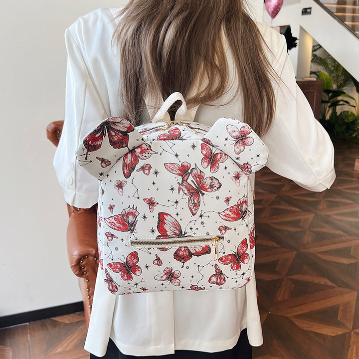 Süßer Schmetterlingsdruck Mini-Rucksack Karnz