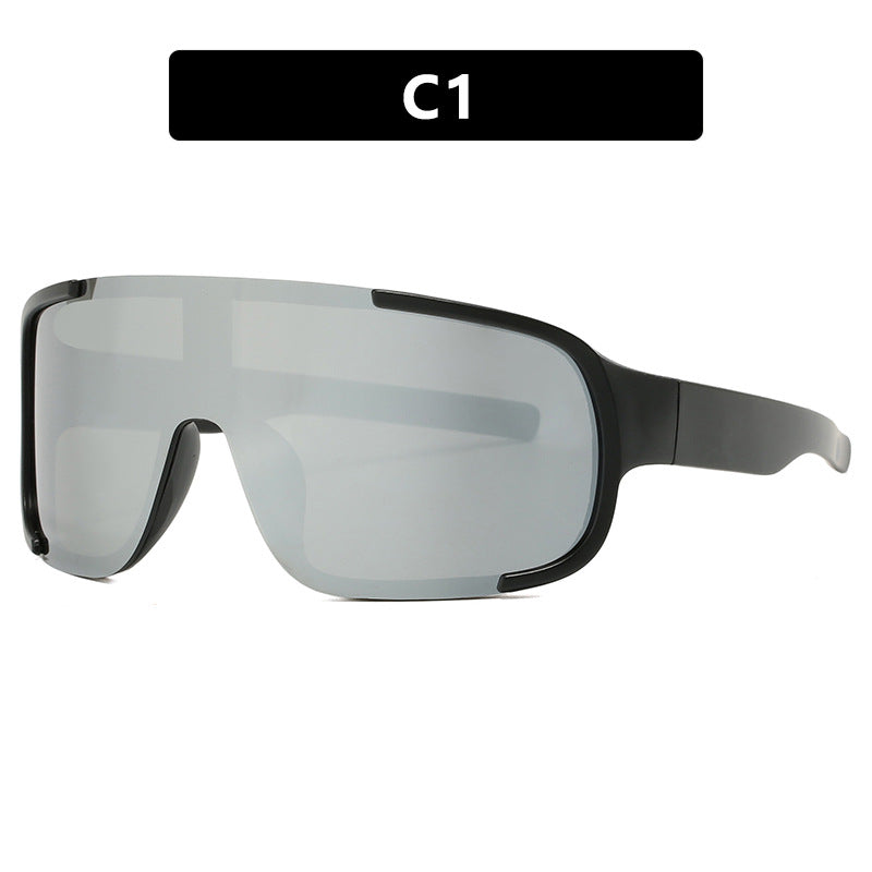 Damen sportliche UV-Schutz-Sonnenbrille mit breiter, aerodynamischer Form Karnz