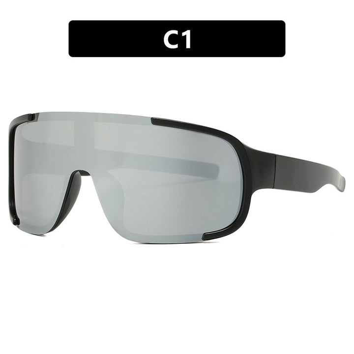 Damen sportliche UV-Schutz-Sonnenbrille mit breiter, aerodynamischer Form Karnz