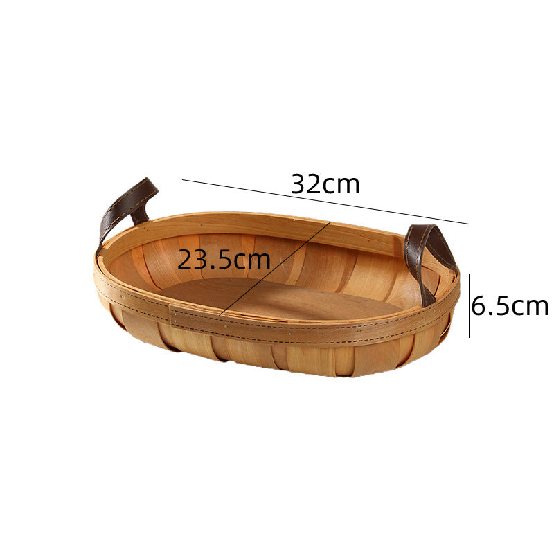 Unisex Handgefertigter Korb mit Ledergriffen Karnz