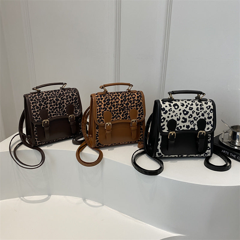 Chic Leopardenmuster Satchel Umhängetasche Karnz