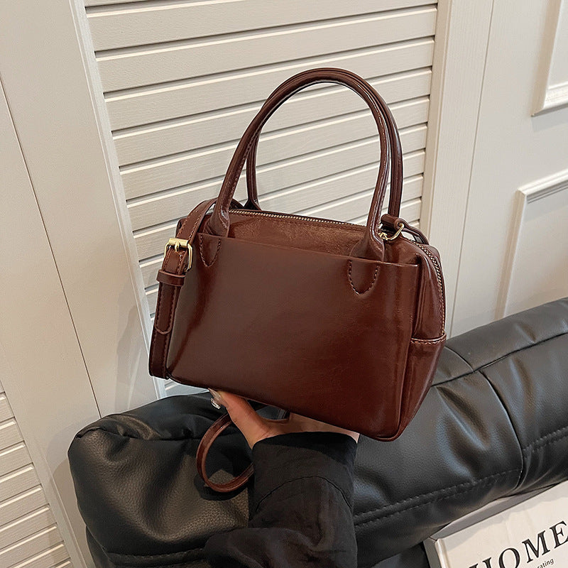 Luxuriöse Strukturierte Leder-Handtasche Karnz
