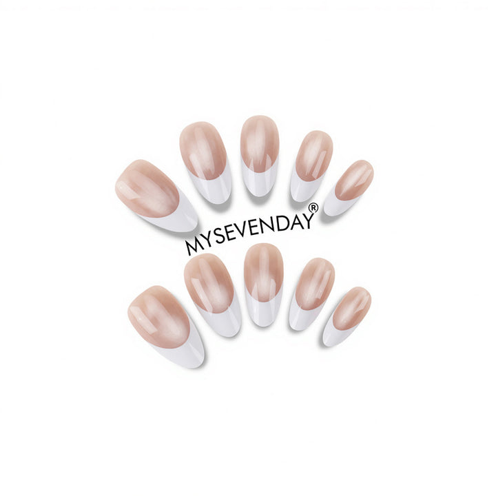 Elegante Press-On Nagelset mit French Tip Design Karnz