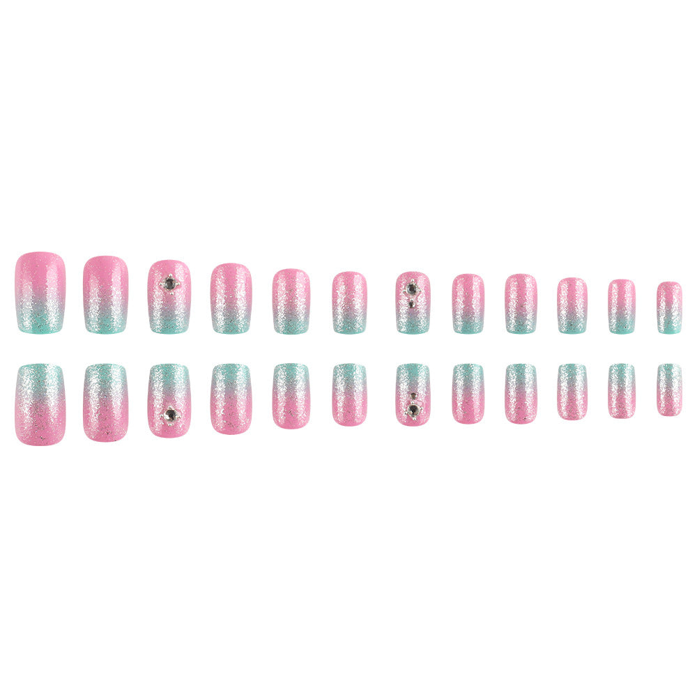 Ombre Glitter Press-On Nagelset Karnz