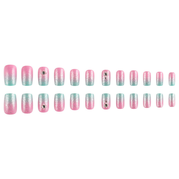 Ombre Glitter Press-On Nagelset Karnz