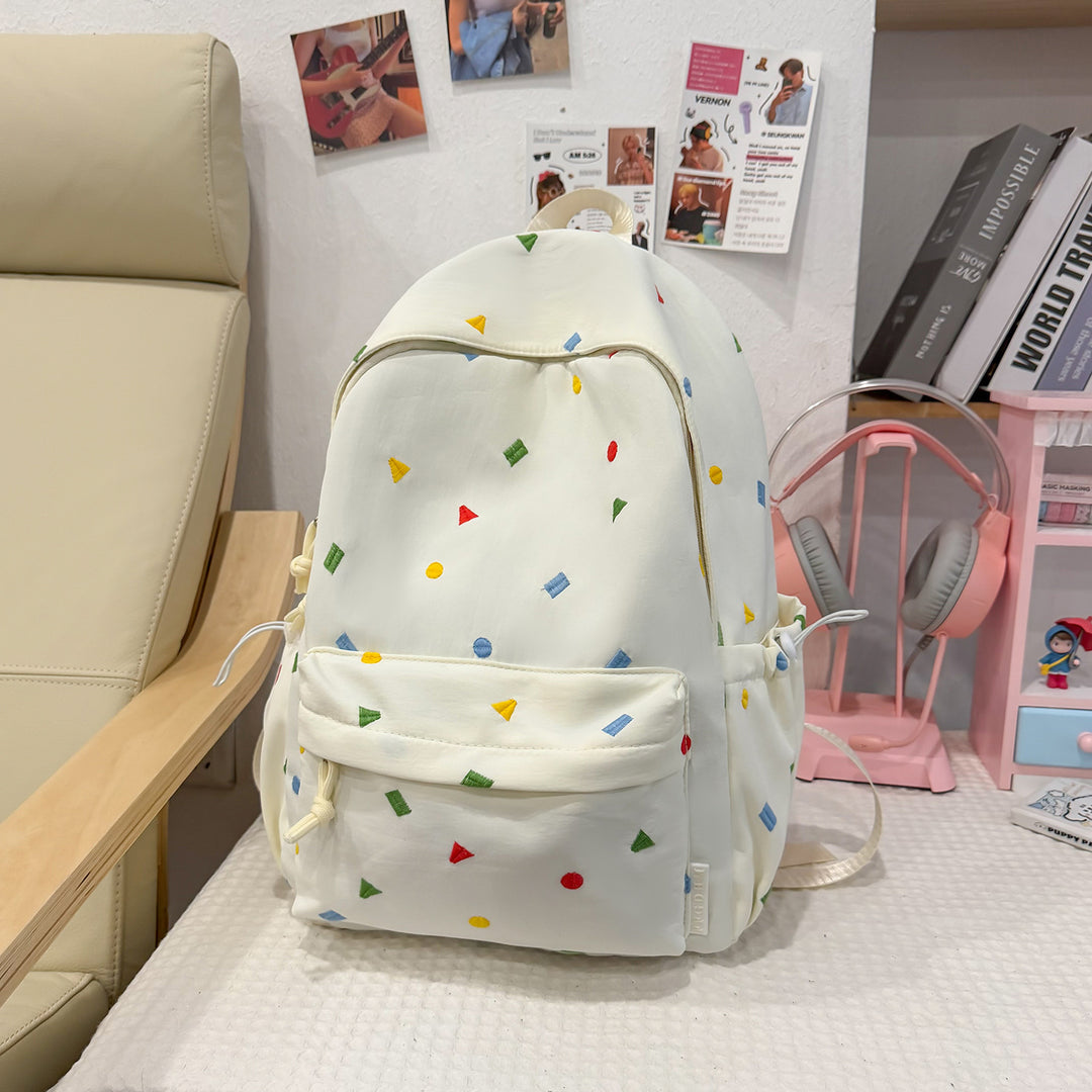 Stylische Mehrfarbige-Pünktchen-Rucksack Karnz