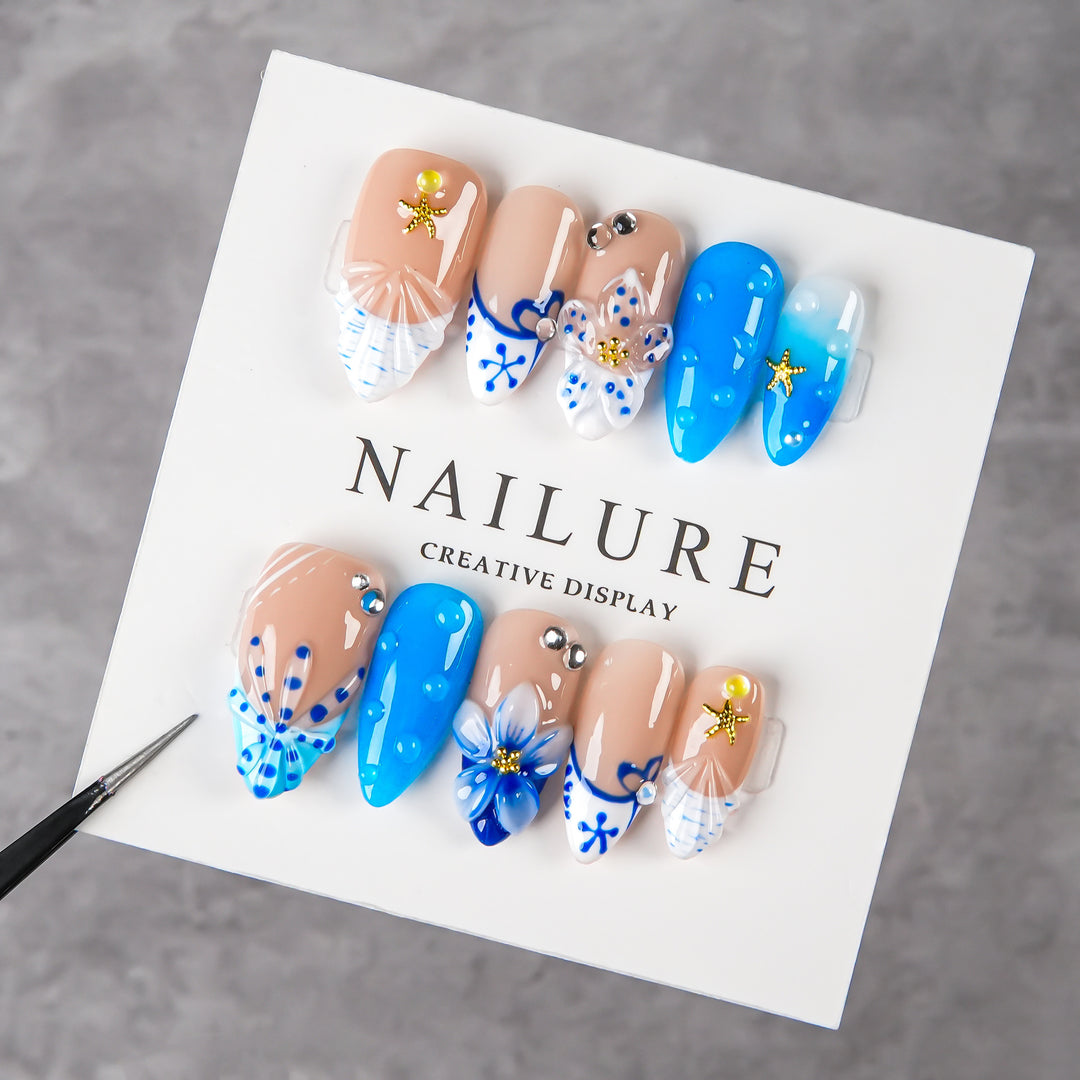 Künstlerisches Themen Druck-on Nagelkunstset