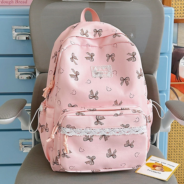 Feminine Schleifenmuster Casual Rucksack Karnz