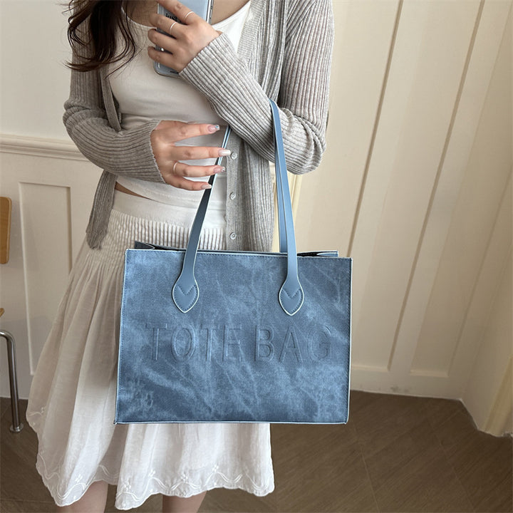 Klassische Wildleder-Tote Tasche