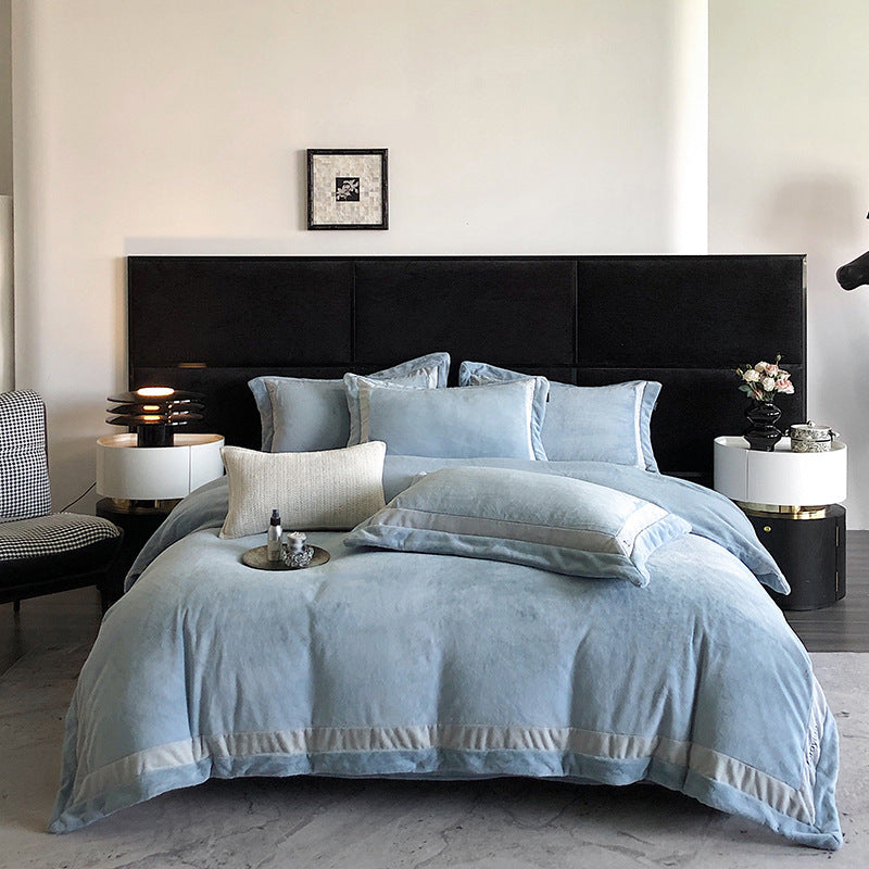 Luxus Bettwäsche-Set aus Baumwollsatin mit kontrastierender Bordüre