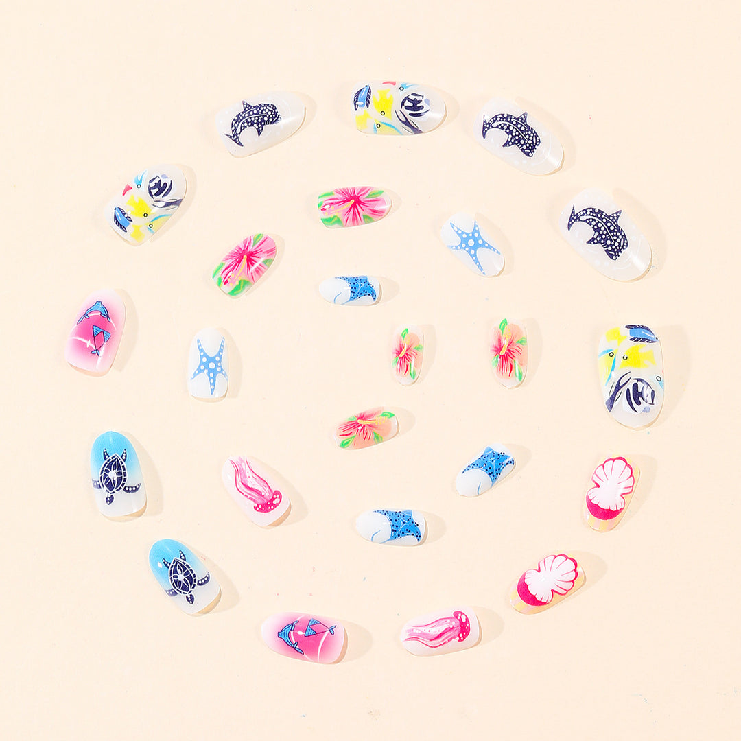 Tropisches Ozean-inspiriertes Nagelkunst-Set Karnz