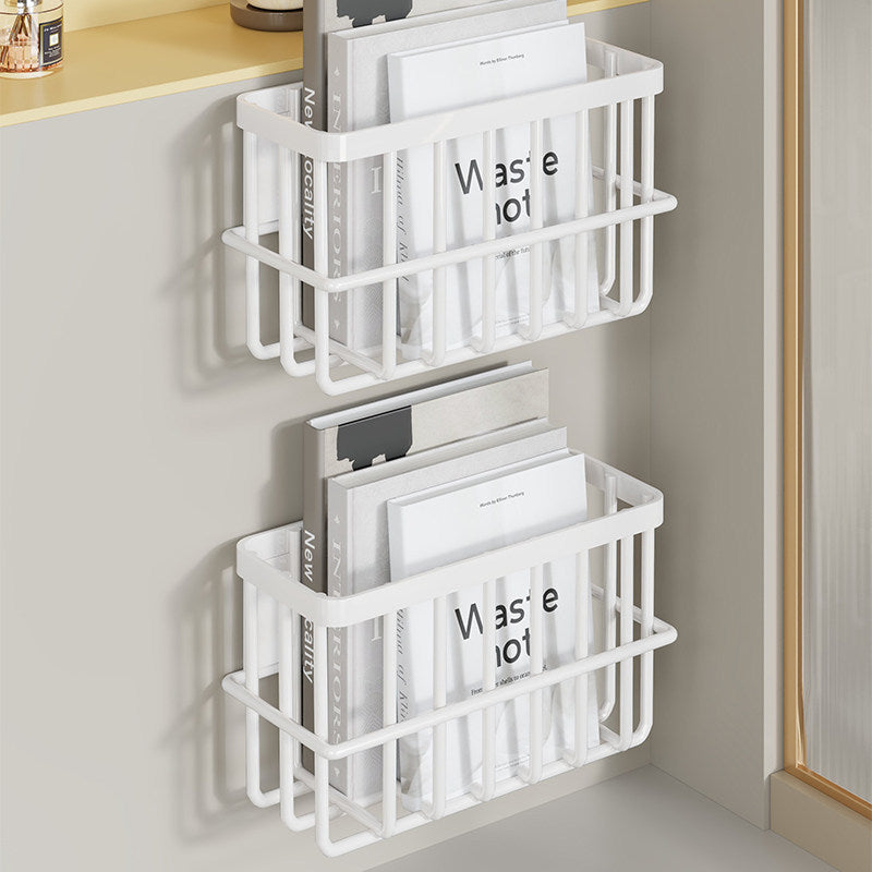Schlank modular wandmontierter rostfreier Metallzeitschriften- und Dokumentenkorb