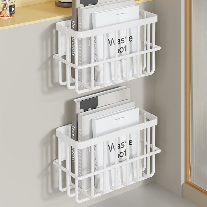 Schlank modular wandmontierter rostfreier Metallzeitschriften- und Dokumentenkorb