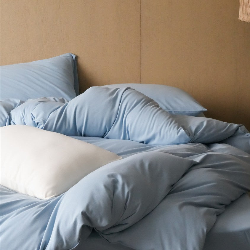 Extra-weiches Baumwollsatin-Bettbezug-Set mit Hotel-Finish und verdecktem Reißverschluss