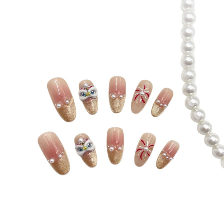 Künstlerisches glamouröses Press-On Nagelset