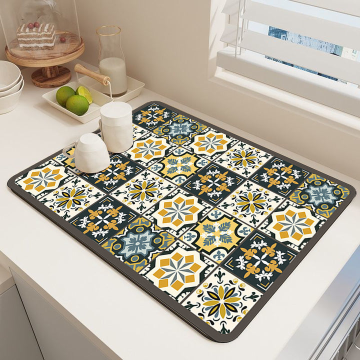 Elegante Mosaikmuster Küchenmatte Karnz