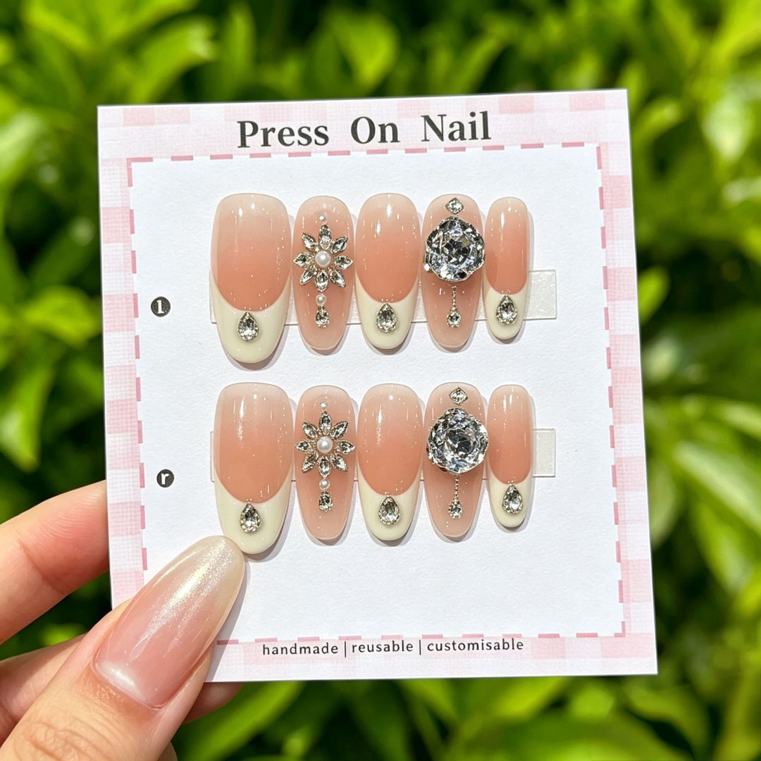 Anpassbare Glitter-Akzent Press-On Nägel