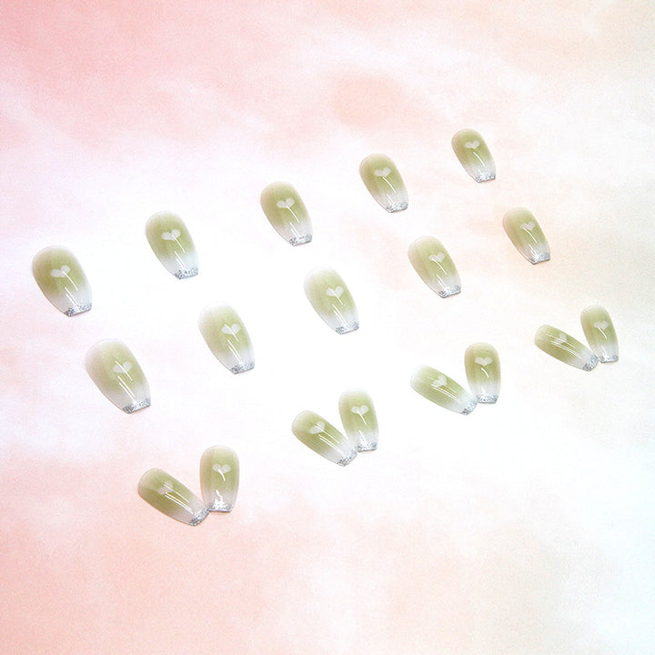 Künstlerische Ombre Press-On Nageltips Karnz
