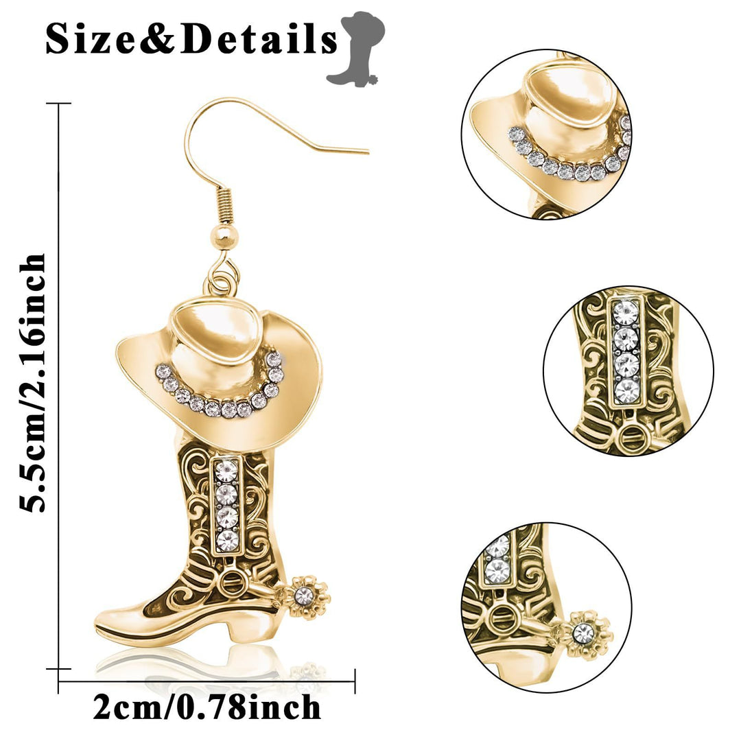 Cowboy Stiefel und Hut Ohrringe Karnz
