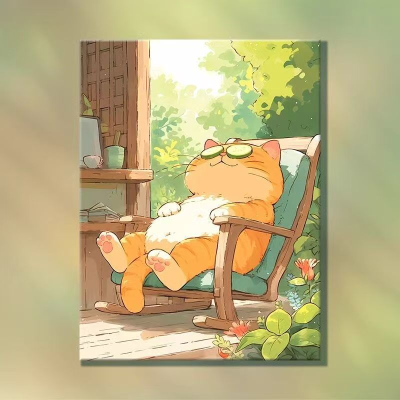 Verspielte Cartoon-Katzen-Illustration Wandkunst Karnz