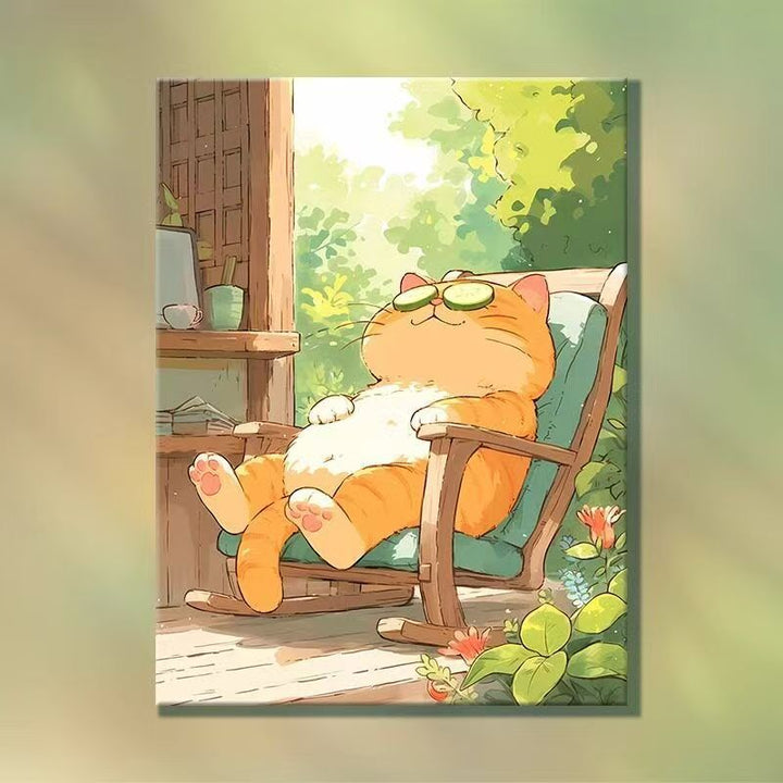 Verspielte Cartoon-Katzen-Illustration Wandkunst Karnz