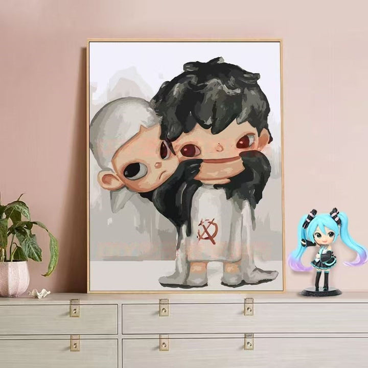 Verspielte Charakterillustration Leinwandkunst Karnz
