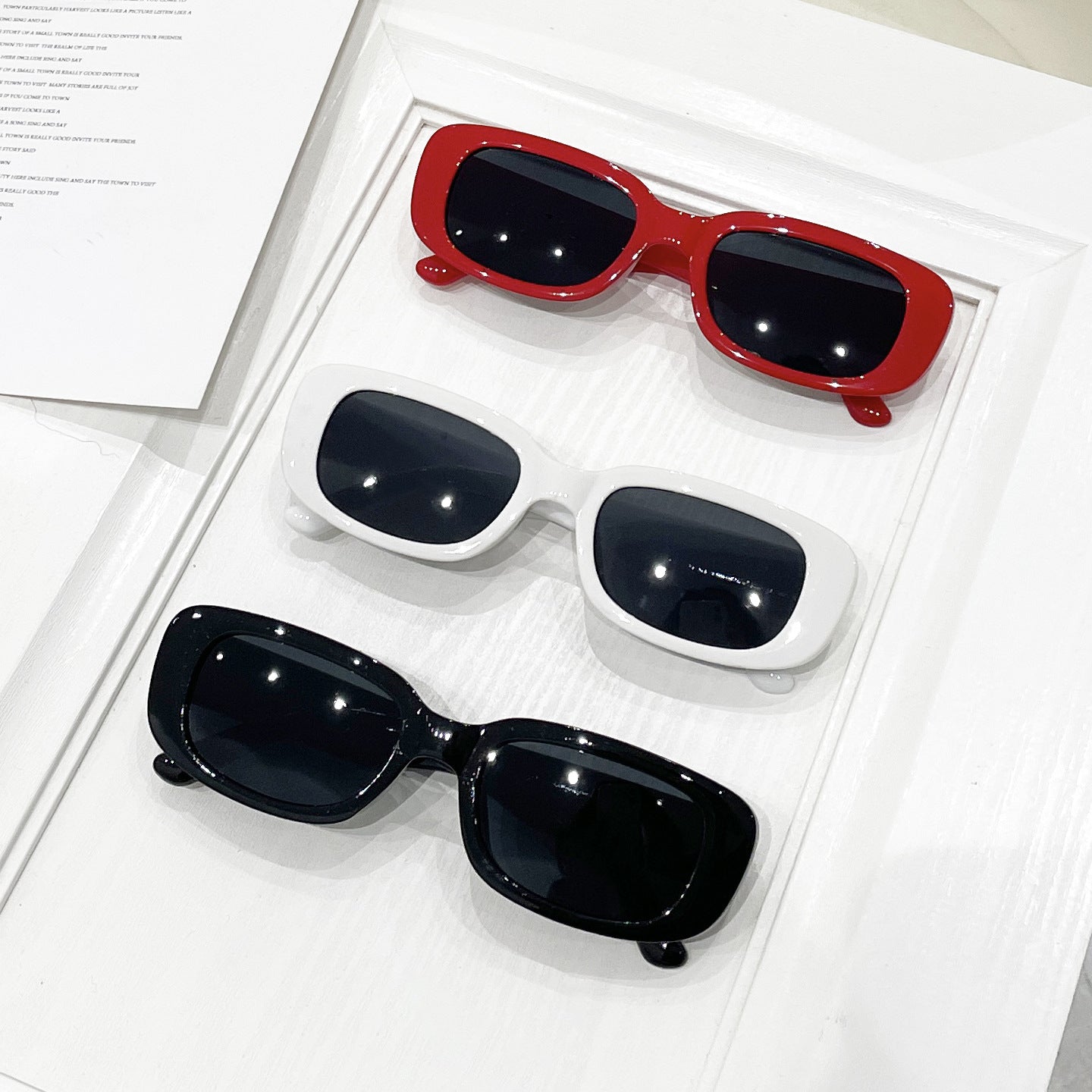 Damen Stylische Rechteck-Sonnenbrille Karnz