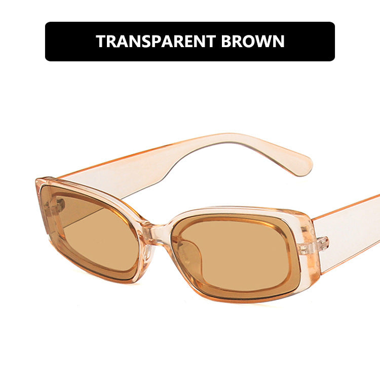Damen futuristische quadratische Sonnenbrille mit transparentem Rahmendesign und UV-Schutz Karnz