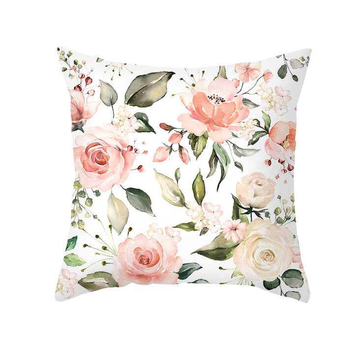 Floral Aquarell Rose Baumwoll-Leinen Quadrat Wurfkissenbezug mit unsichtbarem Reißverschluss