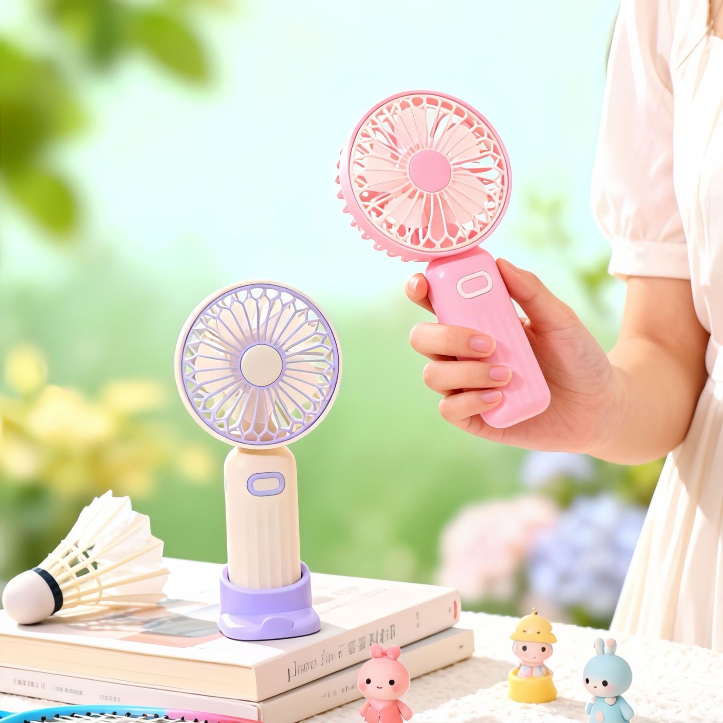 Damen Tragbarer Mini-Ventilator mit integriertem Ständer Karnz
