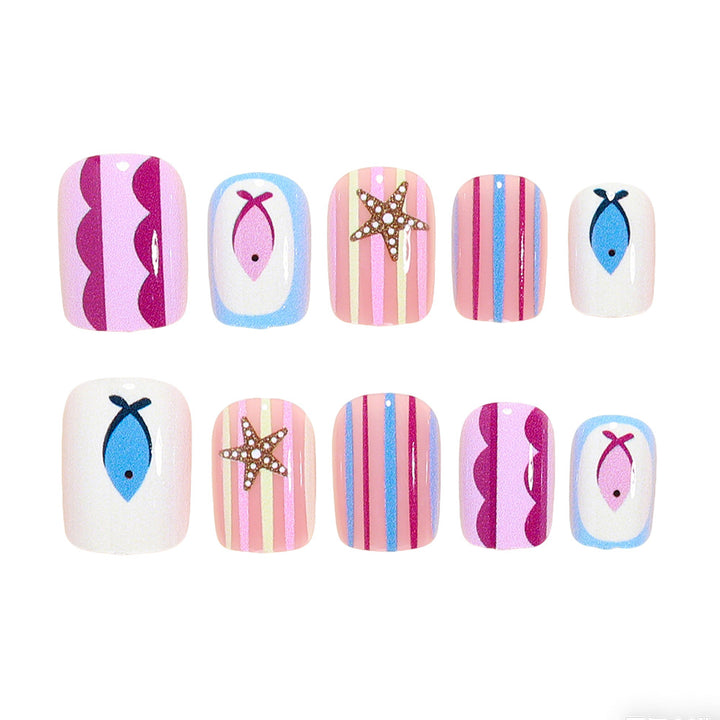 Maritimen Themen Press-On Nagelkunst Karnz