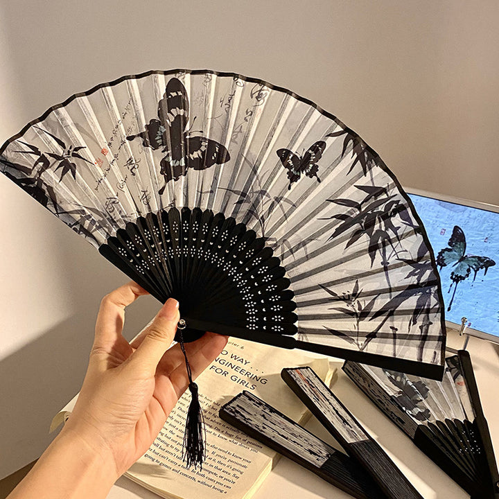 Handgefertigter Fächer mit Elegantem Schmetterlingsdesign Karnz