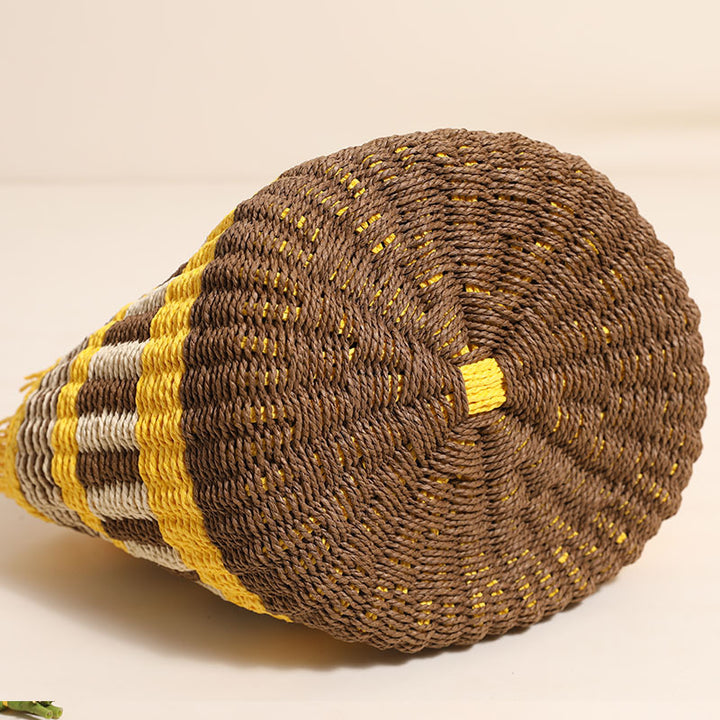 Damen Bequeme Strandtasche mit buntem Fransenbesatz Karnz