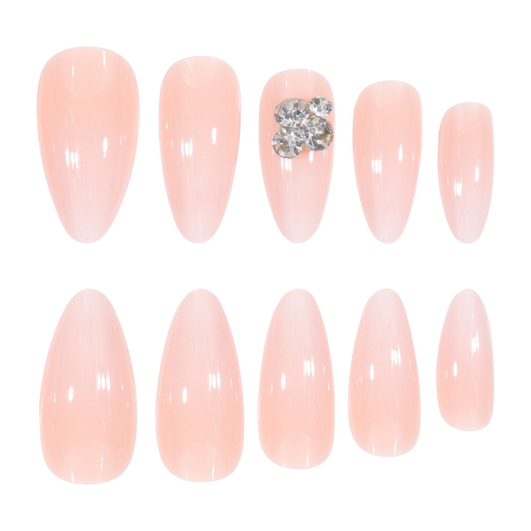 Premium Press-On Nail Set mit eleganten Strassakzenten Karnz