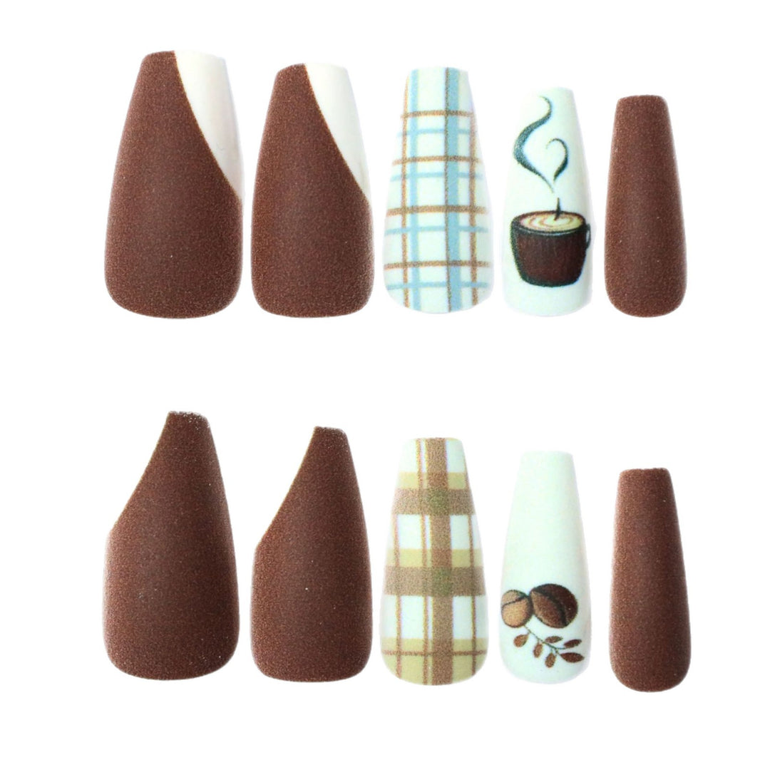 Kreatives Kaffee-Themen Nagelkunstset Karnz