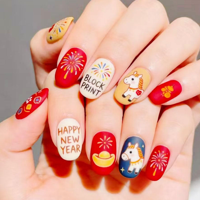 Verspielt Hase-Themen Press-On Nagelkunst Set Karnz