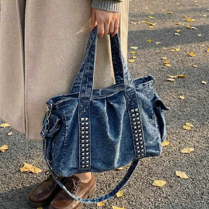 Abgenutzte Denim Wochenendtasche