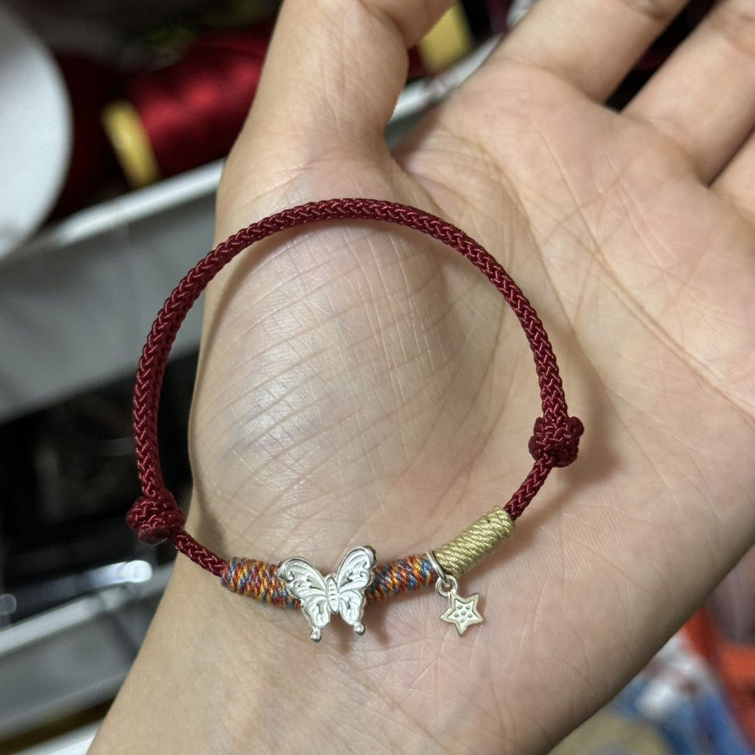 Schmetterlingsanhänger geknotetes Armband Karnz