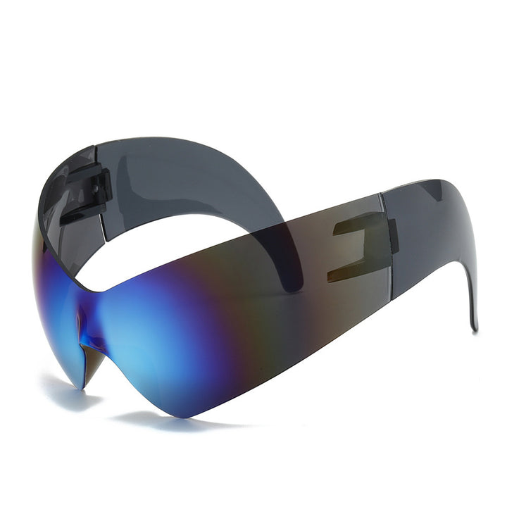 Futuristische Übergroße Shield Sonnenbrille Karnz
