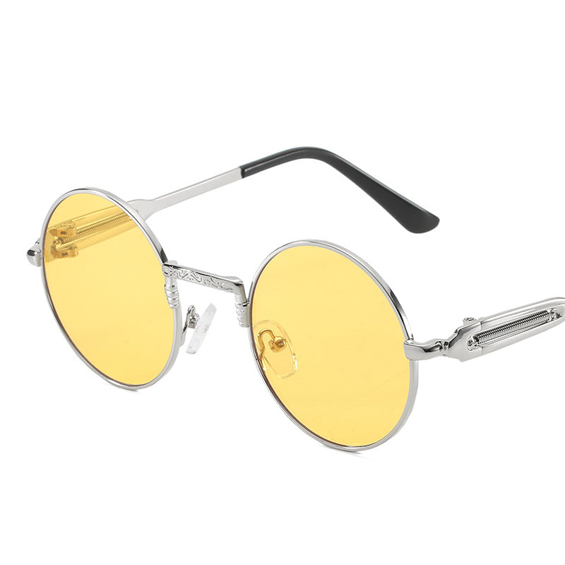 Damen runde modische Sonnenbrille mit feinem Metallgestell Karnz