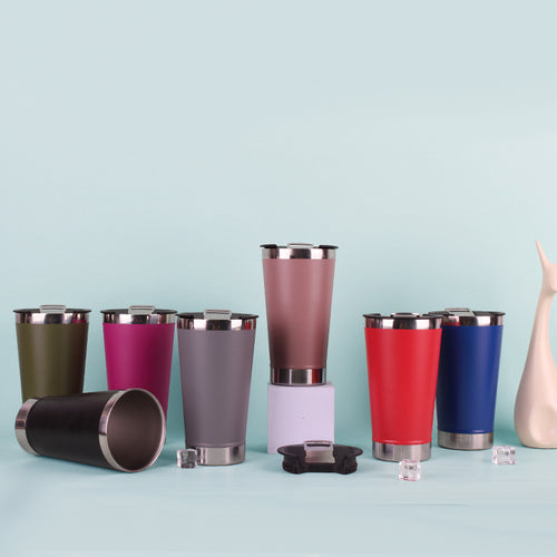 Unisex Isolierter Edelstahl-Trinkbecher mit Deckel und Anti-Rutsch-Beschichtung Karnz