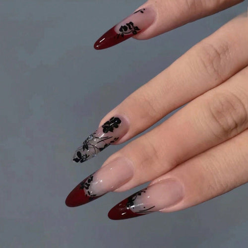 Künstlerische Blumen Stiletto Nagelkunst