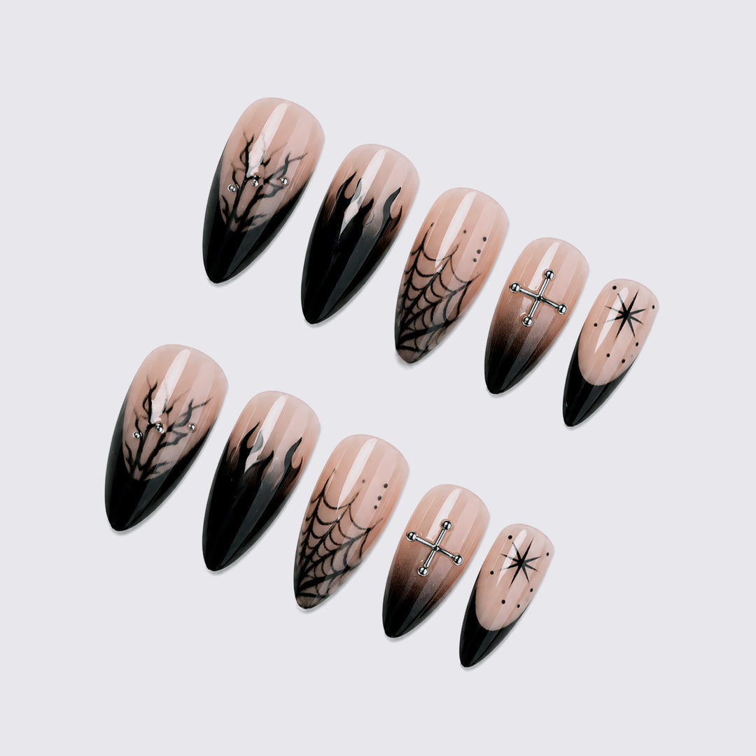 Gothic Themed Press-On Nail Set Karnz