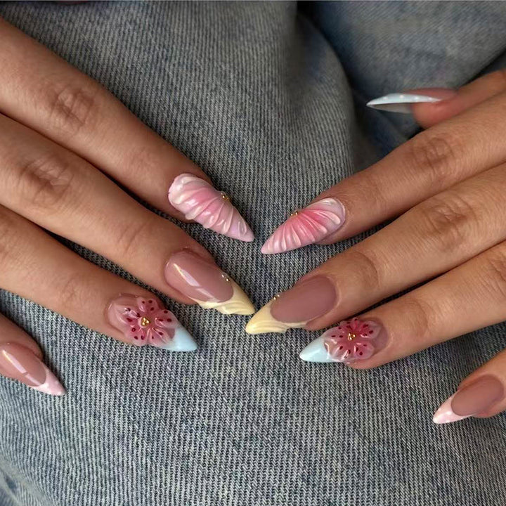 Künstlerische florale skulptierte Nagelverlängerungen Karnz