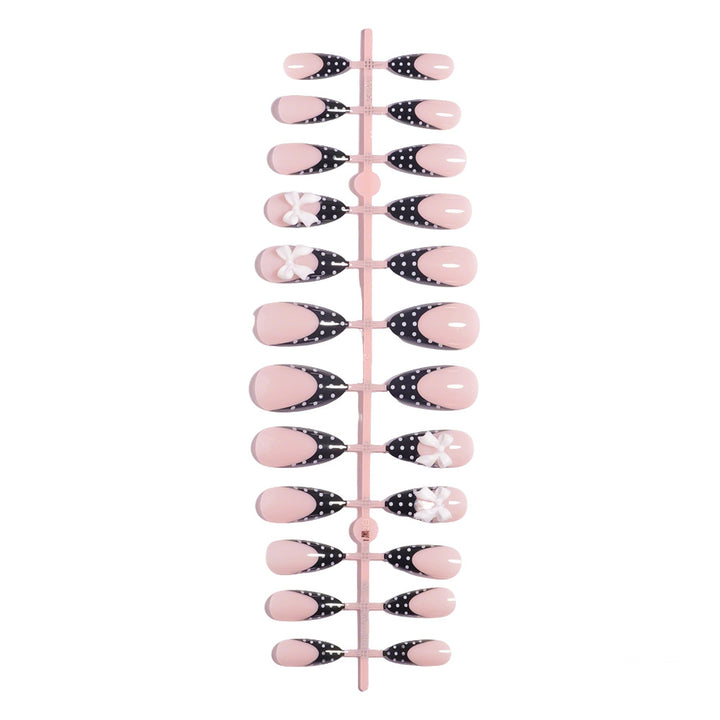 Stylisches Punktmuster Press-On-Nagel-Set Karnz