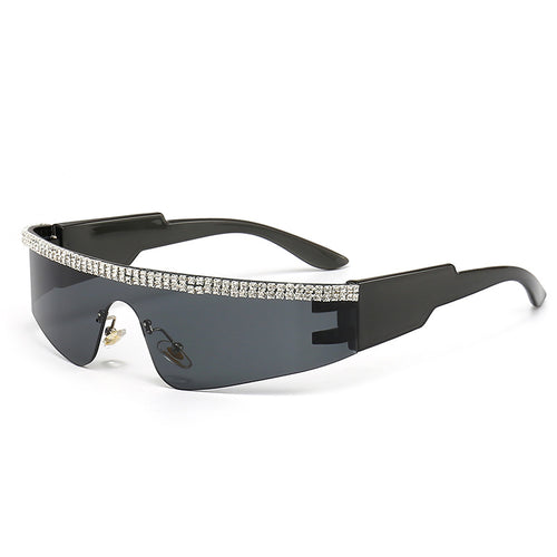 Damen Modische Glamour-Sonnenbrille mit strassverziertem Rahmen Karnz