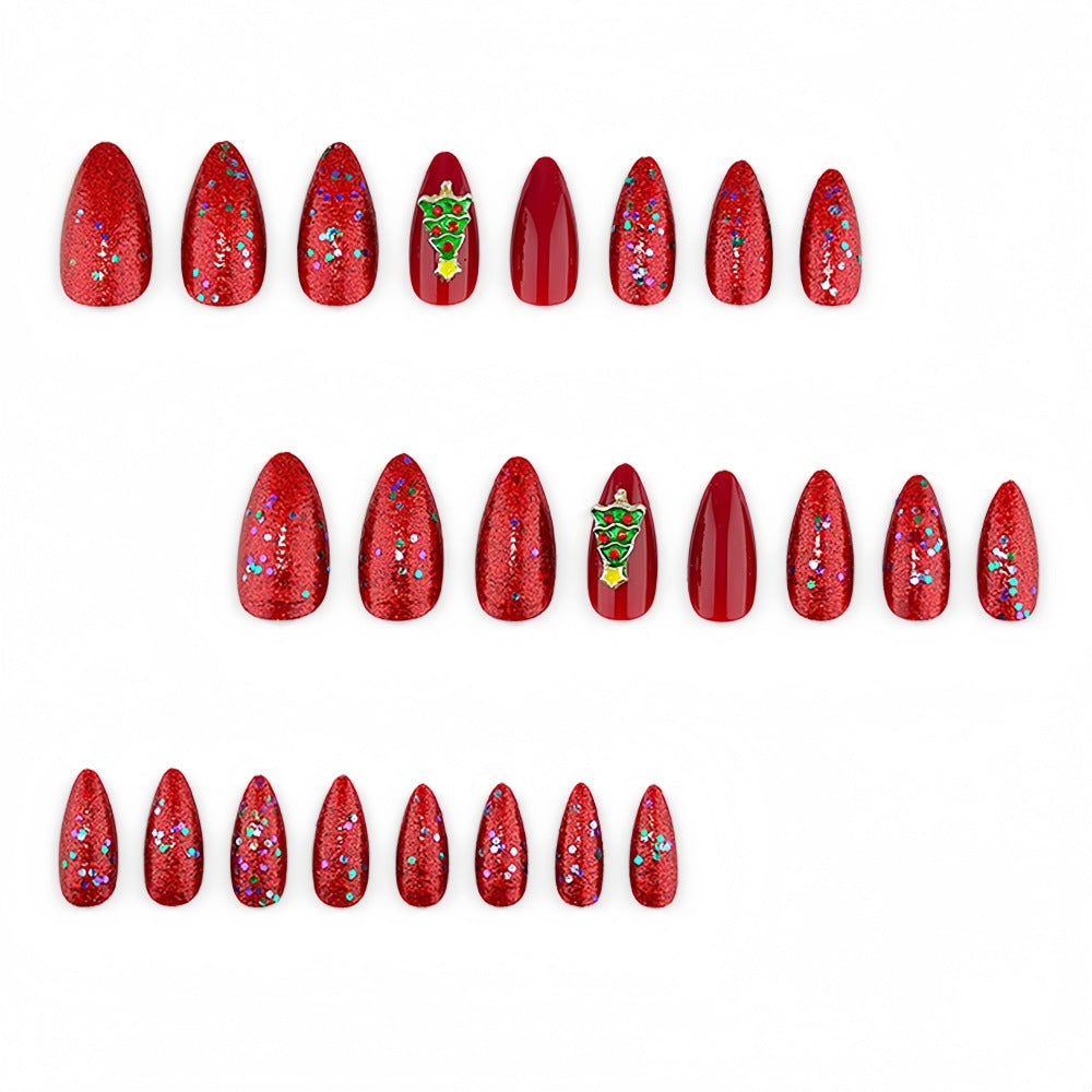 Kunstnägel mit Festlichem Weihnachtsmotiv Karnz