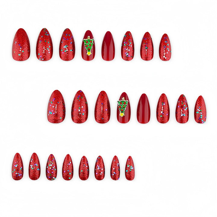 Kunstnägel mit Festlichem Weihnachtsmotiv Karnz