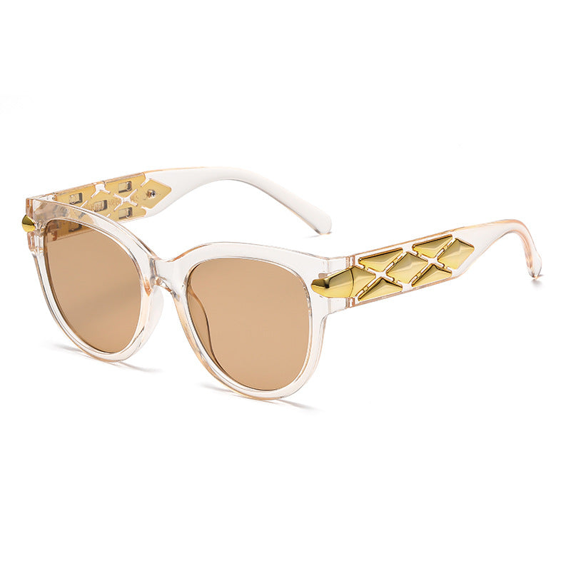 Damen Designer-Sonnenbrille mit innovativem, detailliertem Rahmen Karnz